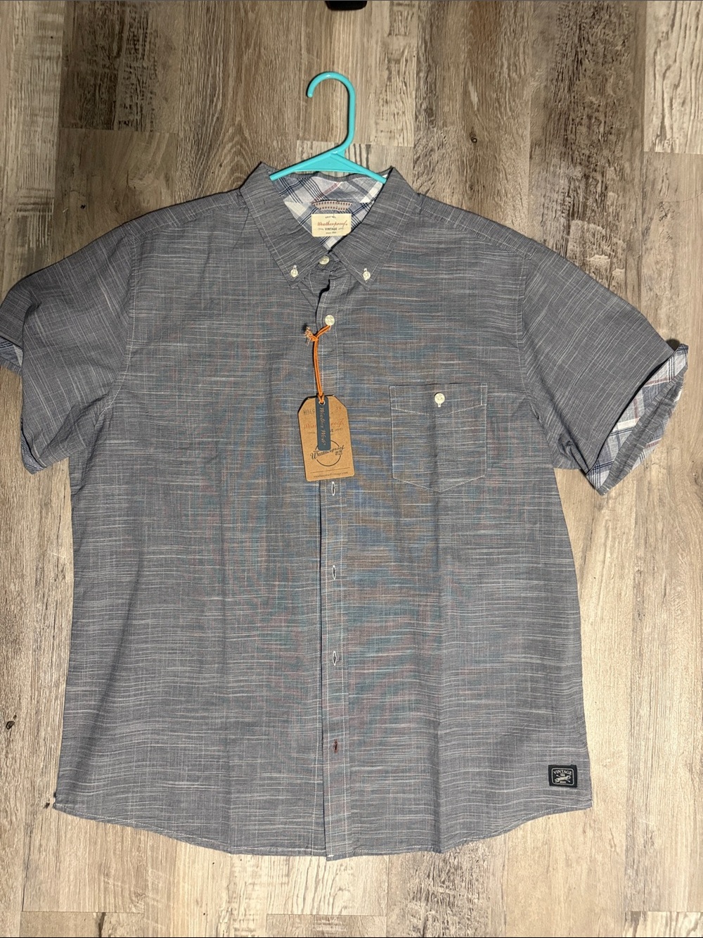 Original Weatherproof Vintage Men's Short-Sleeve Button-Down Shirt - Gray